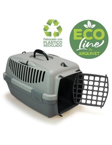 Transportin de Plastico Reciclado para Mascotas ARQUIVET Ecoline 48 x 32 x 31cm